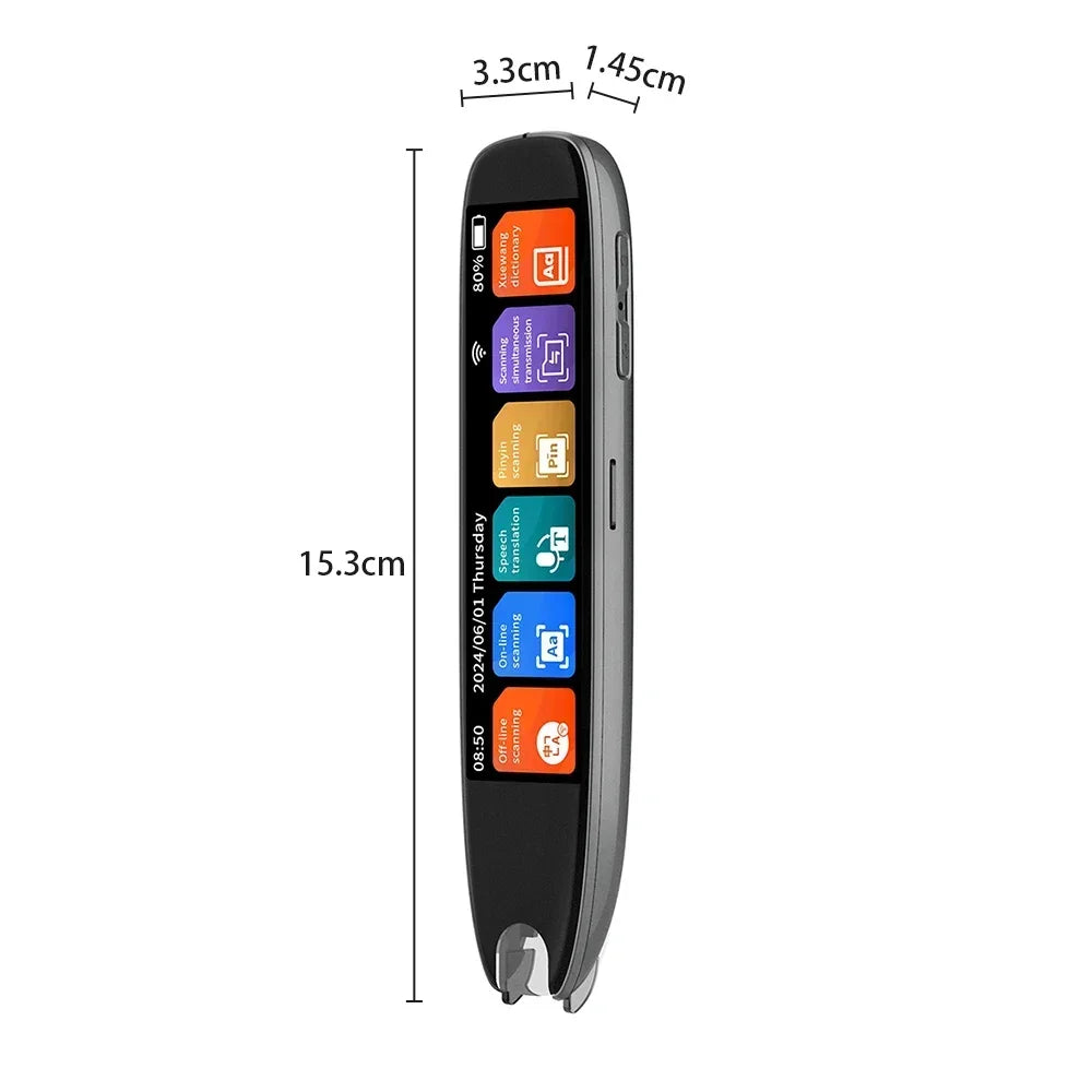 XIKCU S65 Pro Smart Voice Translator 142 Languages WIFI Scan Translation Pen Scanning Translation Pen For Business Travel Abroad