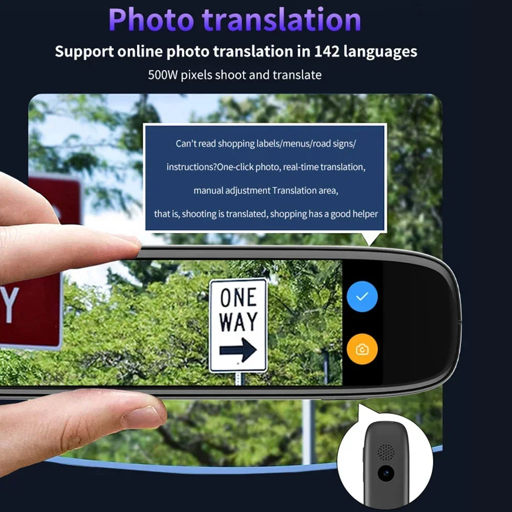 XIKCU S65 Pro Smart Voice Translator 142 Languages WIFI Scan Translation Pen Scanning Translation Pen For Business Travel Abroad